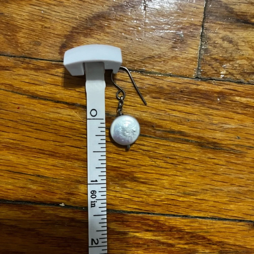 Pearl pendant dangle earrings - Picture 4 of 6